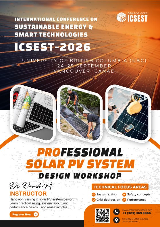 ICSEST-2026 keynote and professional solar PV system design workshop at the University of British Columbia